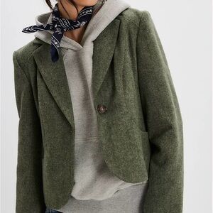 Free People Forest Green Blazer